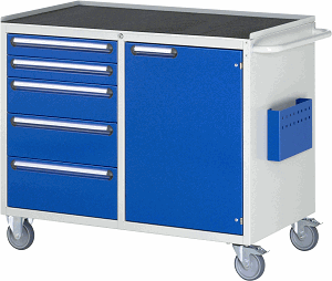 Montagewagen Modell LL5.22.12, B 1145 x T 650 x H 975mm, Metall-Top 25 mm mit Anti-Rutsch-Matte 