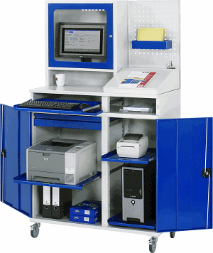 Computer-Schrank - Modell 68, B 1100 x T 520 x H 1860 mm