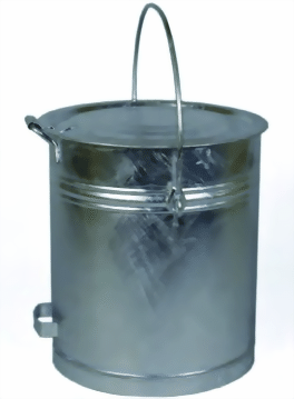 Mülleimer 40 Liter, mit Scharnierdeckel und Bandeisenfuss