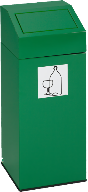 WS 76 L, Farbe RAL 6001 grün für Glas, für 110 Liter Säcke