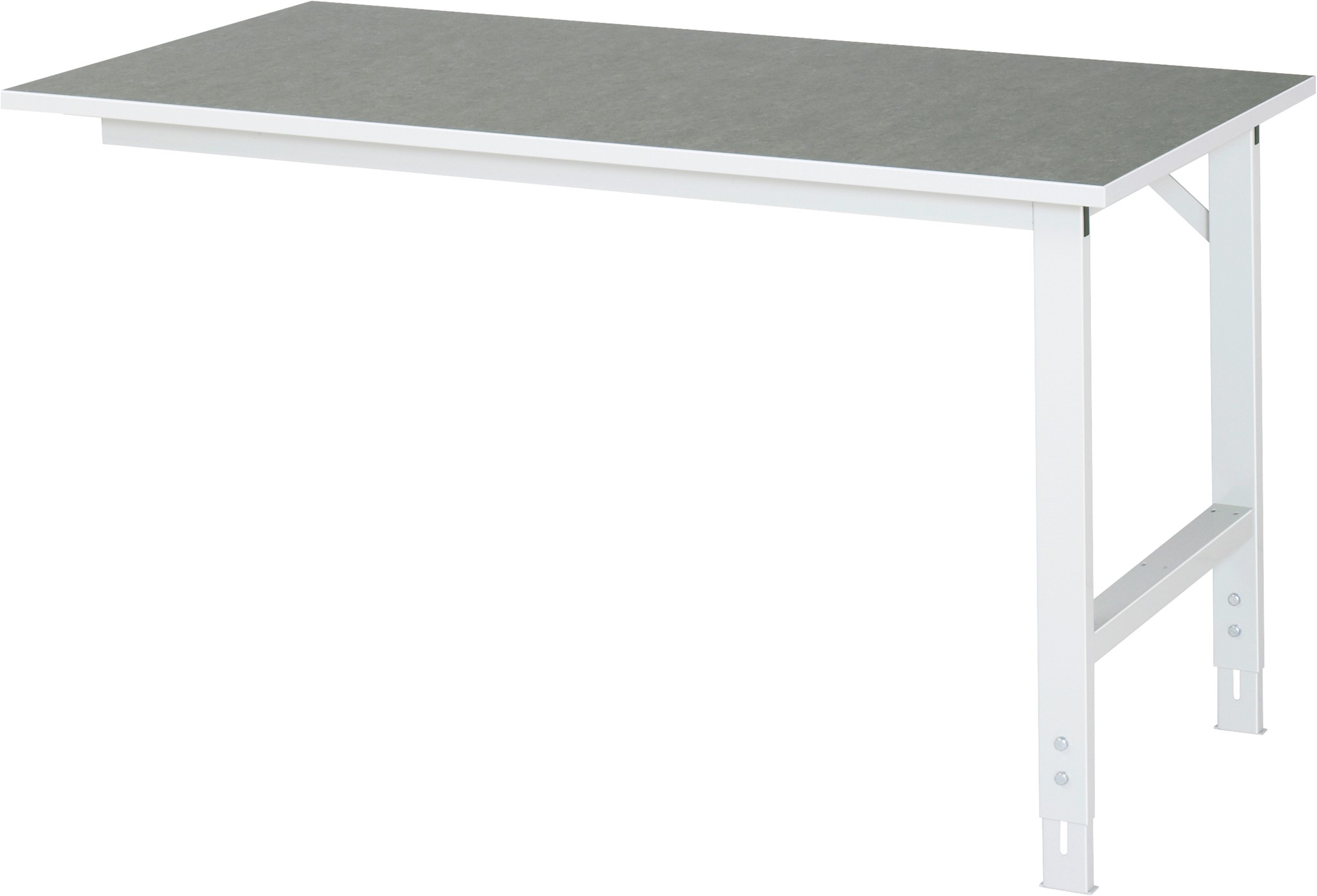 Anbautisch, B 1250 x T 800 x H 760-1080 mm, Linoleum-/Universal-Platte 25 mm