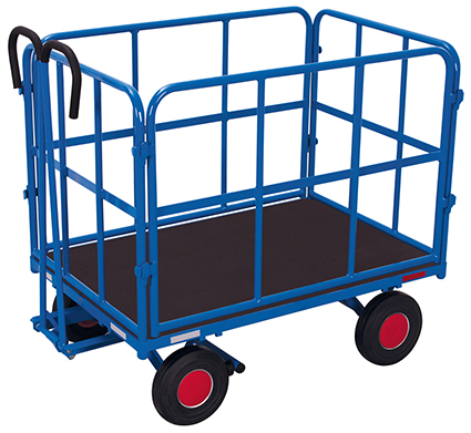 Handpritschenwagen, 940x640 mm BxT, 4 Rohrgitterwände