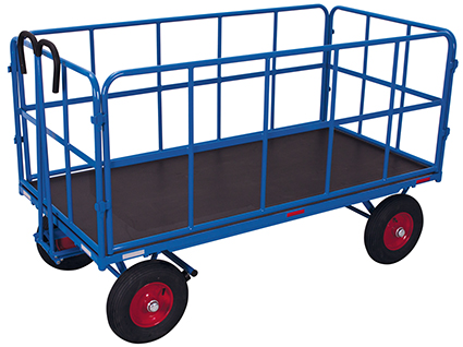 Handpritschenwagen, 1140x740 mm BxT, 4 Rohrgitterwände