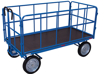 Handpritschenwagen, 1940x940 mm BxT, 4 Rohrgitterwände