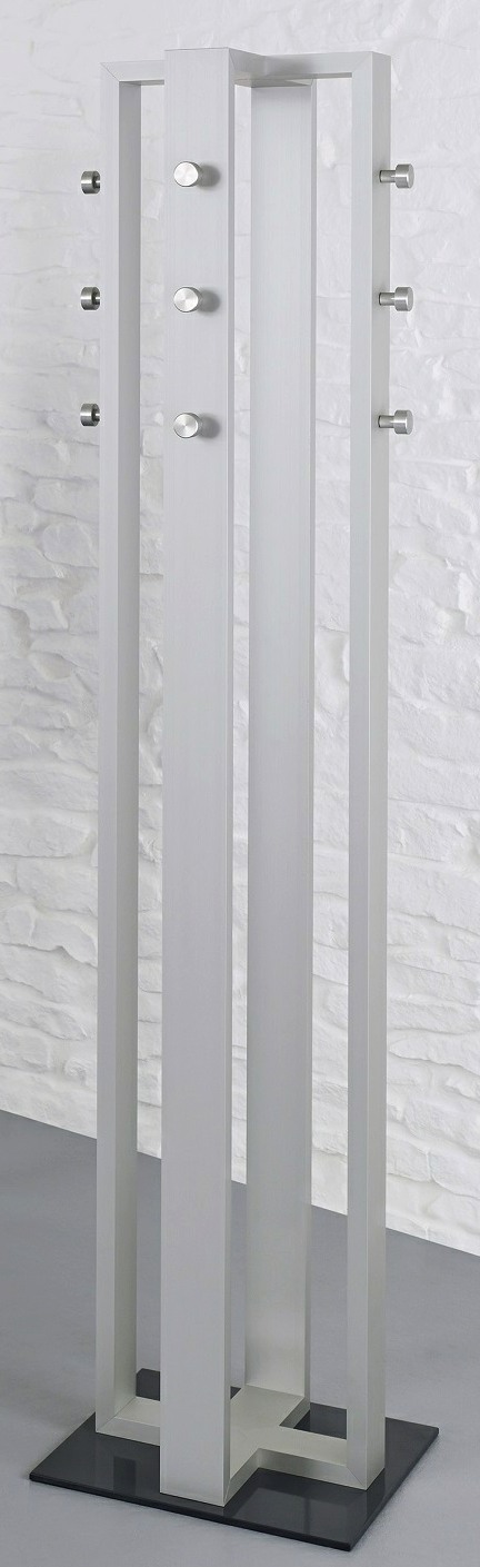 Standgarderobe 12 Haken silber