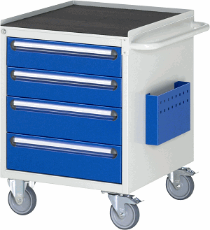 Montagewagen Modell L3.6, B 580 x T 650 x H 790 mm, Metall-Top 25 mm mit Anti-Rutsch-Matte 