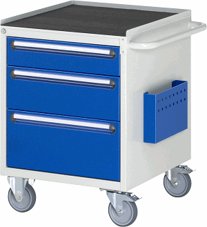 Montagewagen Modell L3.16, B 580 x T 650 x H 795 mm, Metall-Top 25 mm mit Anti-Rutsch-Matte 
