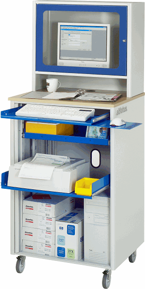 Computer-Station adlatus - Modell 20, B 720 x T 660 x H 1810 mm  