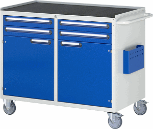 Montagewagen Modell LL5.7.7, B 1145 x T 650 x H 975mm, Metall-Top 25 mm mit Anti-Rutsch-Matte 