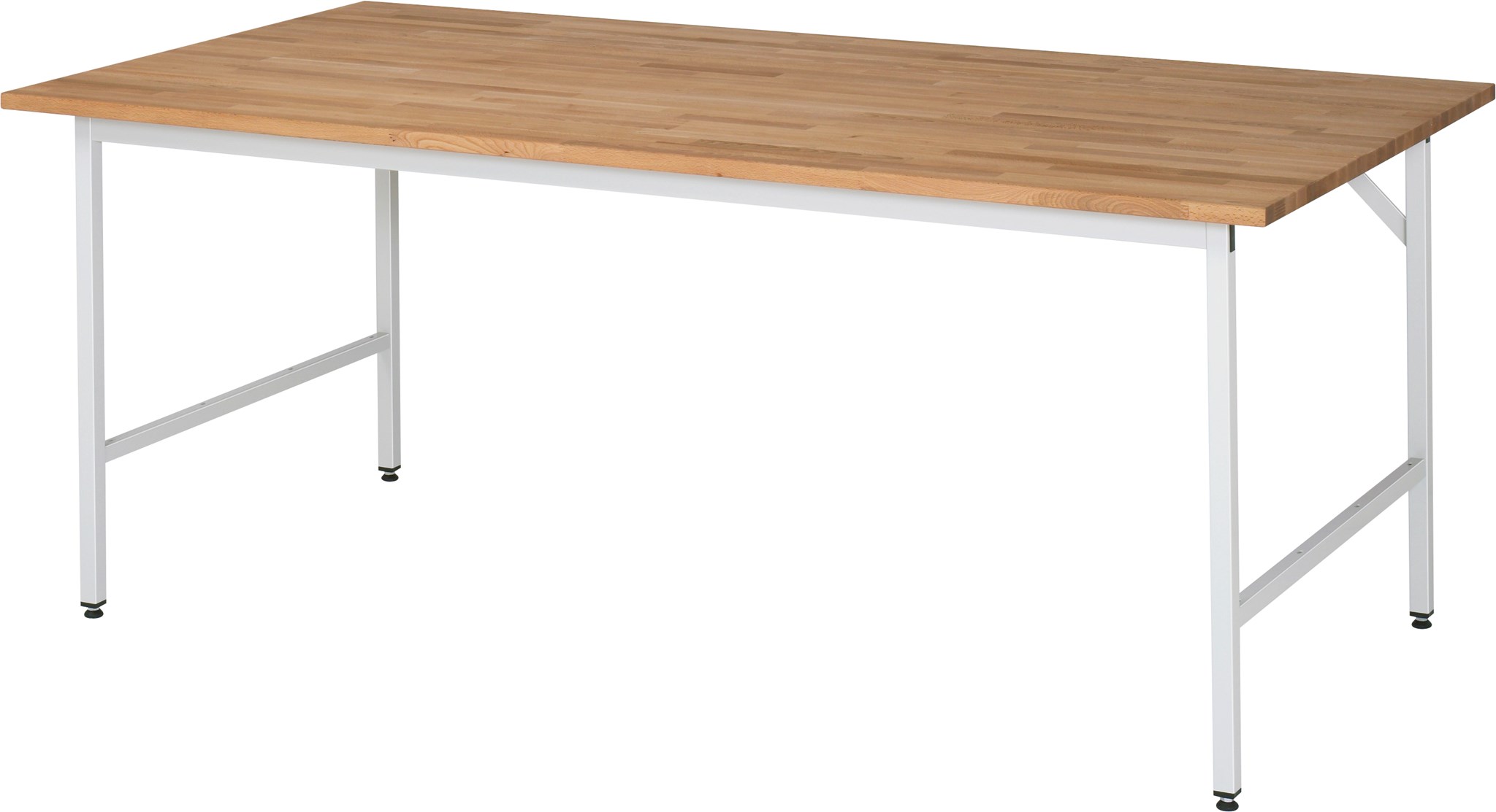 Arbeitstisch, B 2000 x T 1000 x H 800-850 mm, Buche-Massiv-Platte 25 mm