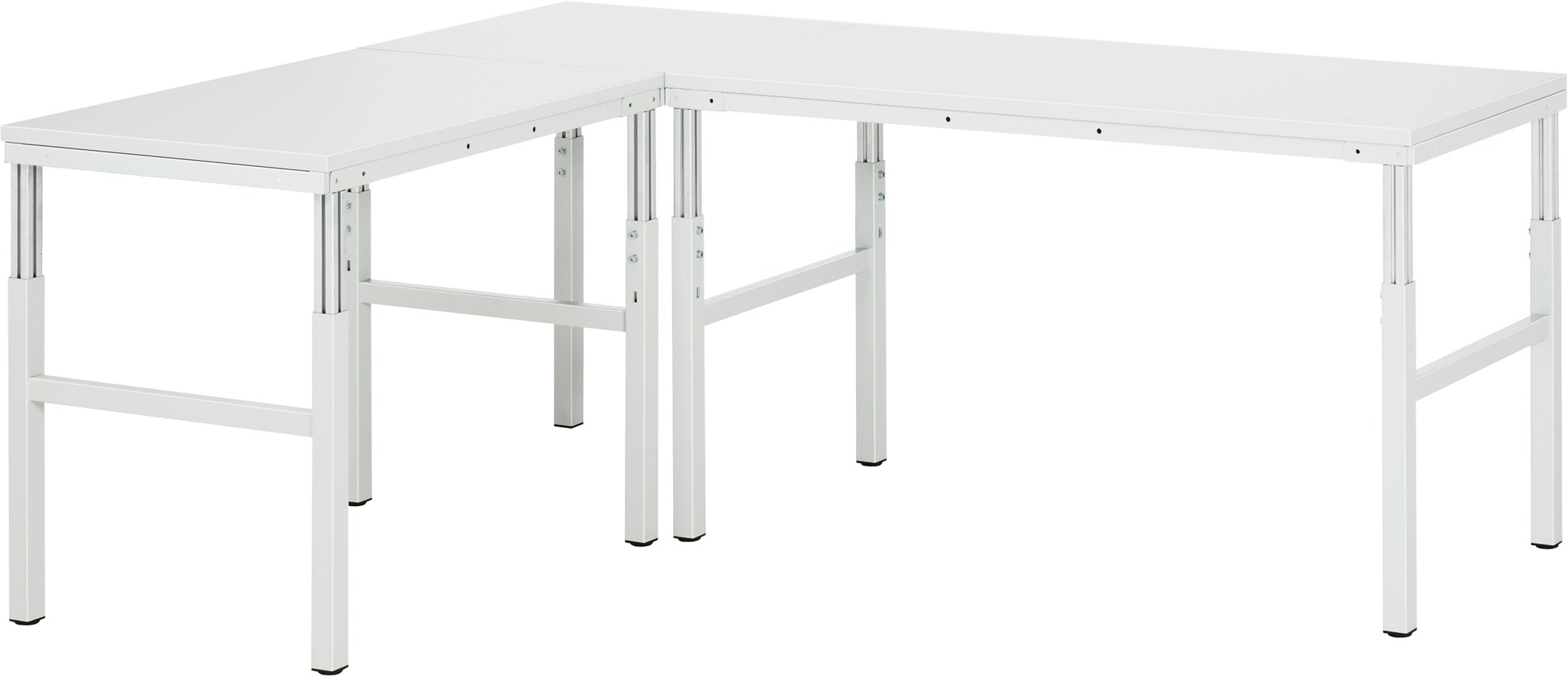 Eck-Platte für Serie E, 900x900x650-1000 mm LxTxH, Hartlaminat-Arbeitsplatte für rechtwinklige Ecklösungen