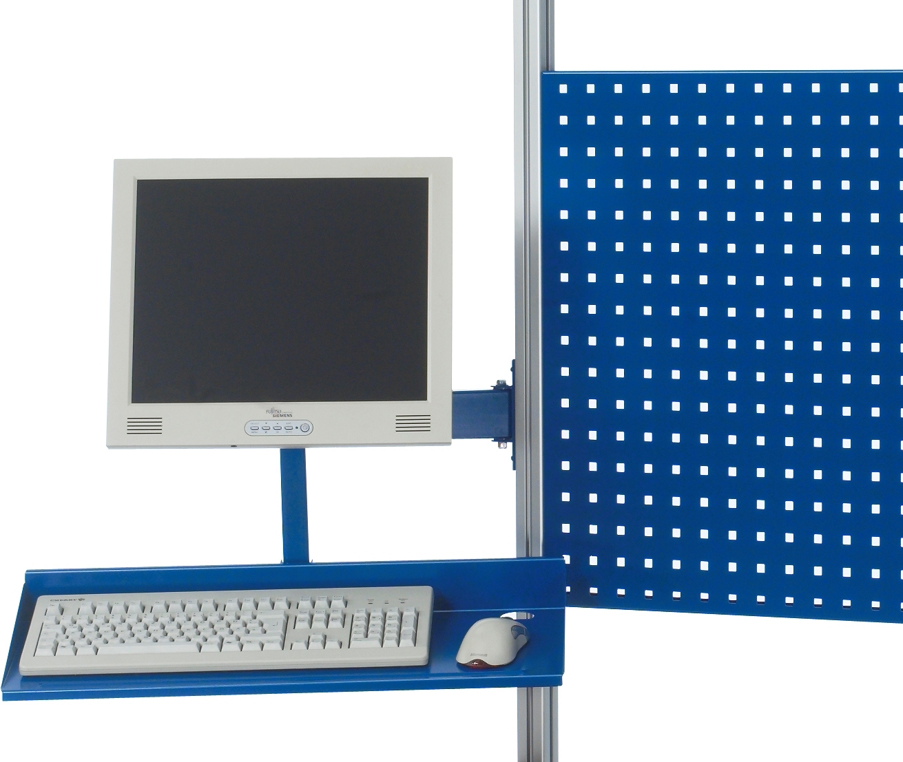 Schwenkarm für Flachbildschirm mit Tablar