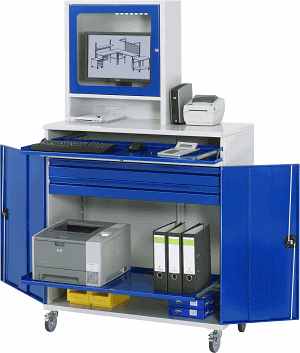 Computer-Schrank - Modell 66, B 1100 x T 520 x H 1860 mm