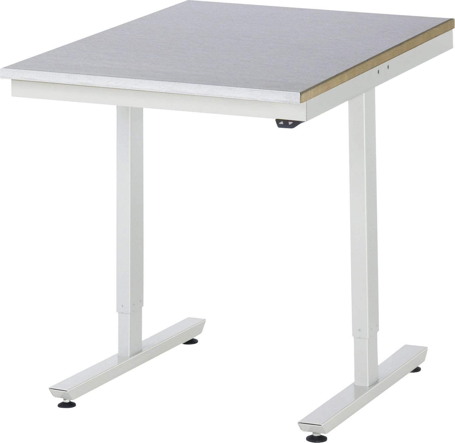 Arbeitstisch 750x1000x720-1120 mm BxTxH mit Stahlblechbelag-Platte 25 mm (Stahlblechauflage 1.5 mm verzinkt)