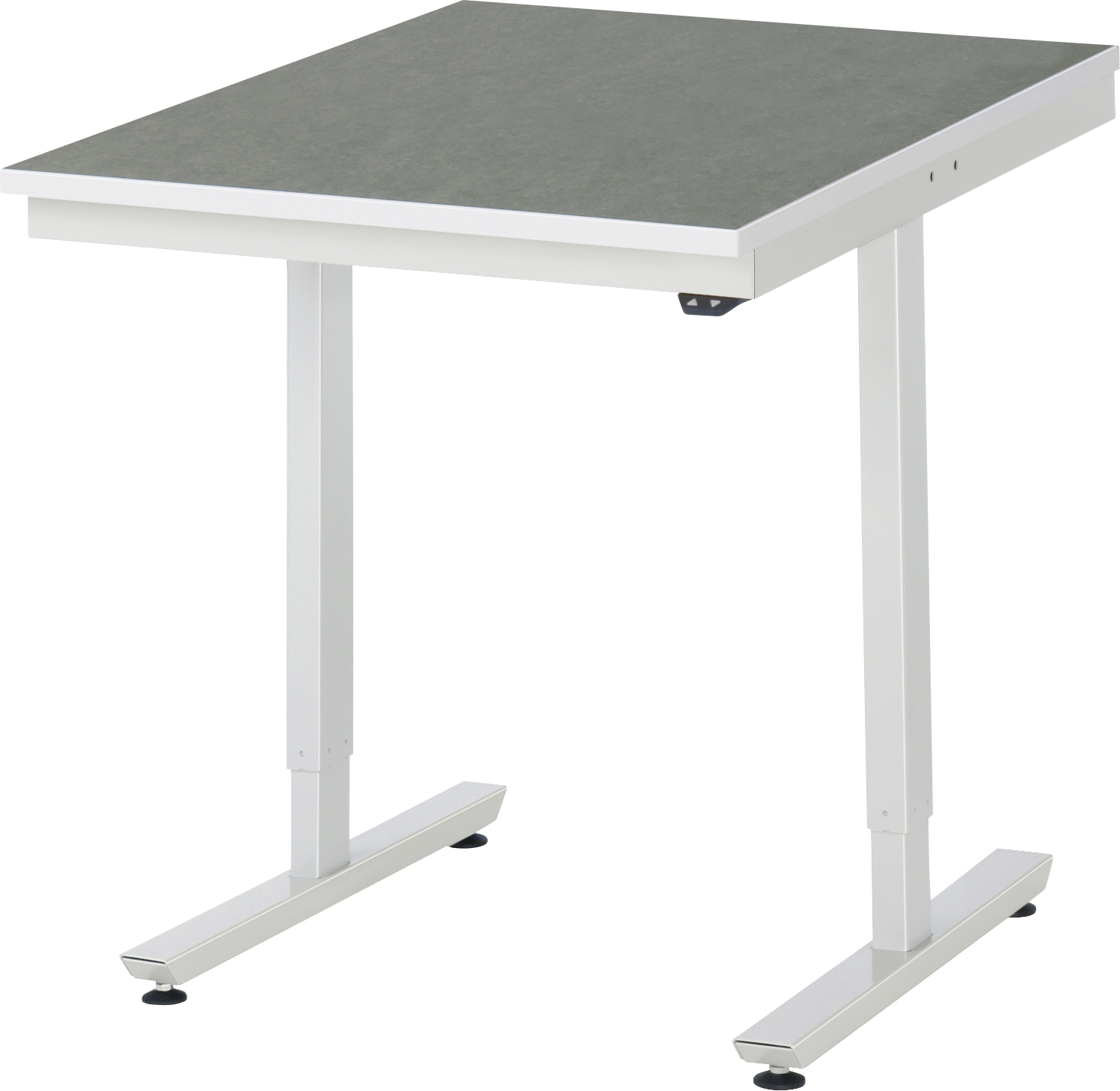 Arbeitstisch 750x1000x720-1120 mm BxTxH mit Linoleum-Platte 25 mm (2 mm Linoleumbelag)