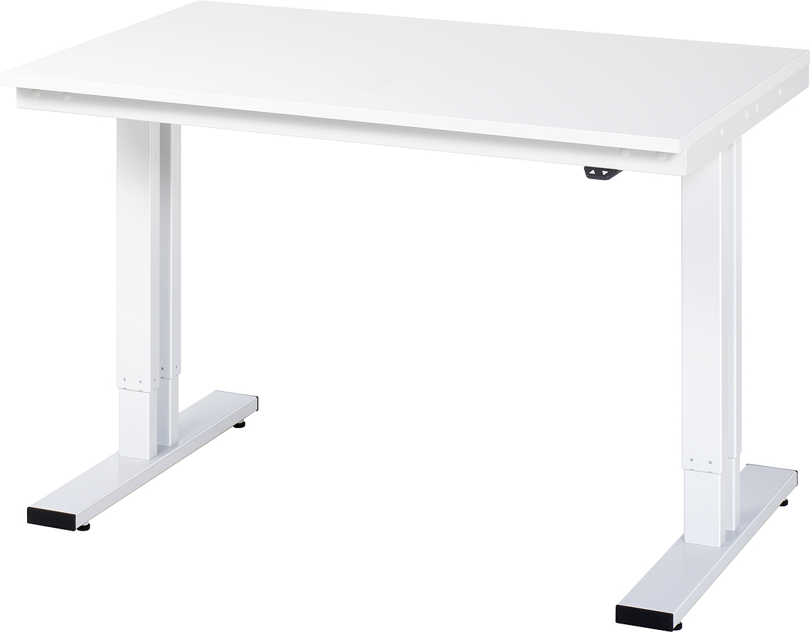 Arbeitstisch 1250x800x720-1120 mm BxTxH mit EGB-Melamin-Platte 28 mm