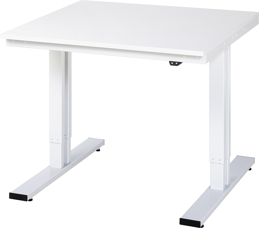 Arbeitstisch 1000x1000x720-1120 mm BxTxH mit EGB-Melamin-Platte 28 mm 