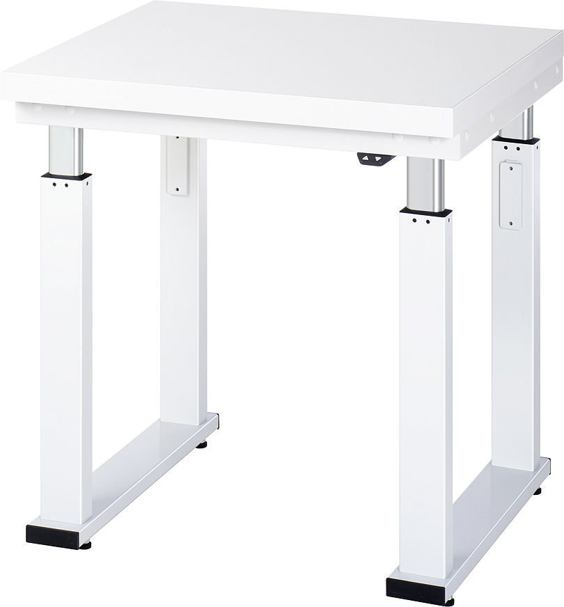 Arbeitstisch 750x700x740-1140 mm BxTxH mit Hartlaminat-Platte 40 mm (mit 0,8 mm HPL Auflage)