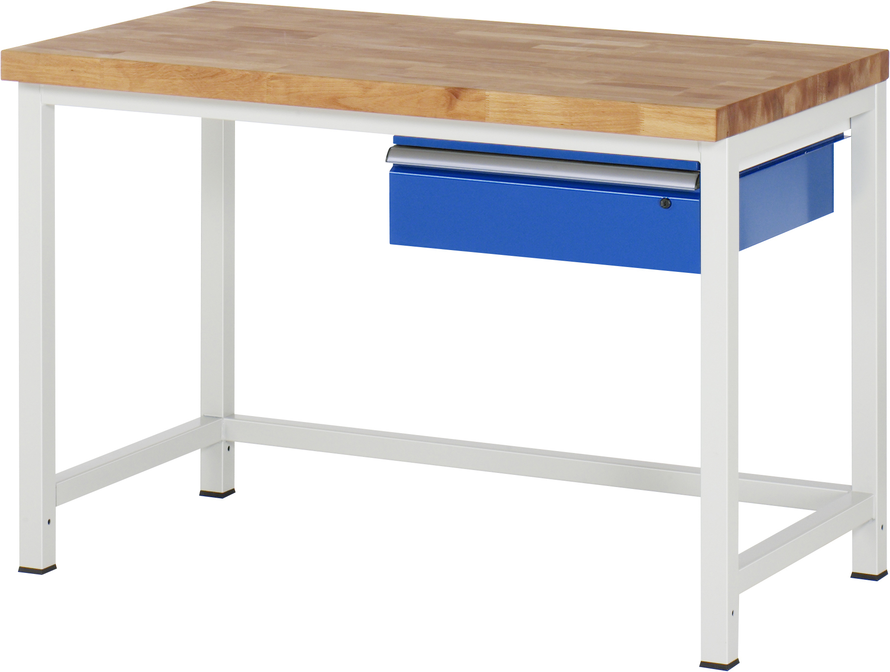 Werkbank fixe Höhe, B 1250xT 700xH 840mm, Buche-Massiv-Platte 40mm