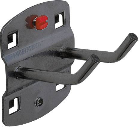 Werkzeughalter 150 mm Länge mit schrägem Hakenende doppelt, anthrazitgrau