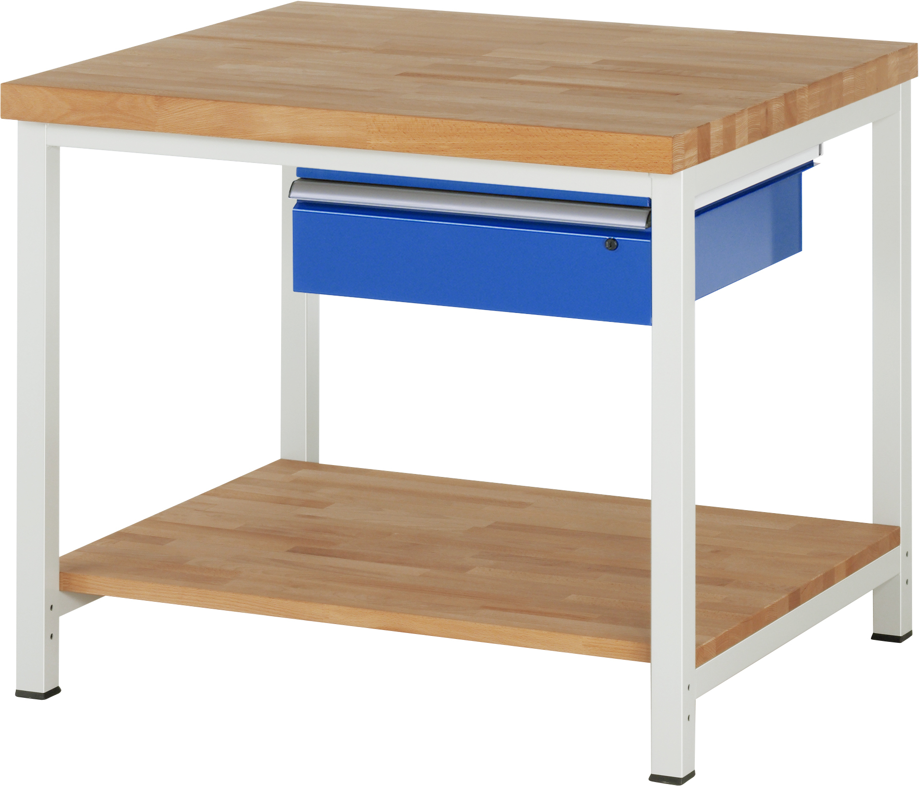 Werkbank verstellbare Höhe, B 1000xT 900xH 840-1040mm, Buche-Massiv-Platte 40mm