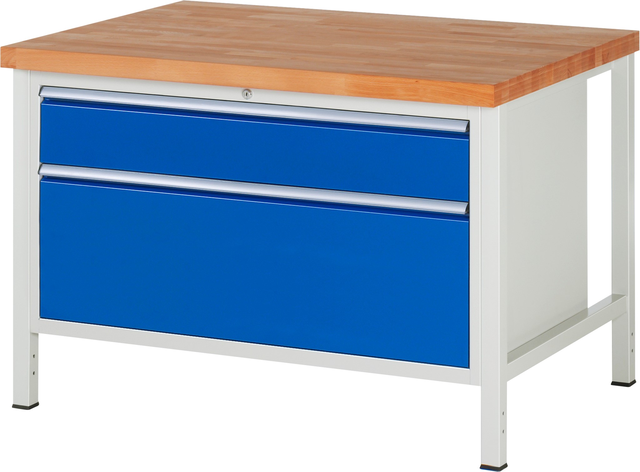 Werkbank Modell 8356, B 1250xT 900xH 840mm, Buche-Massiv-Platte 40mm