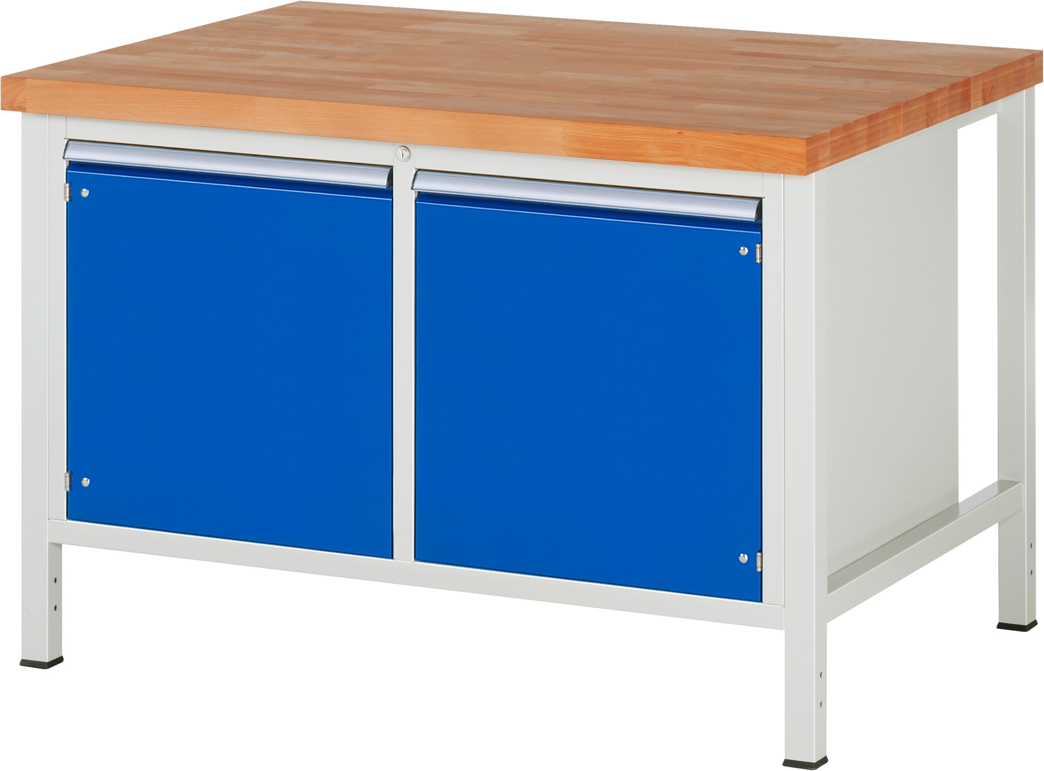 Werkbank Modell 8465, B 1250xT 900xH 840mm, Buche-Massiv-Platte 40mm