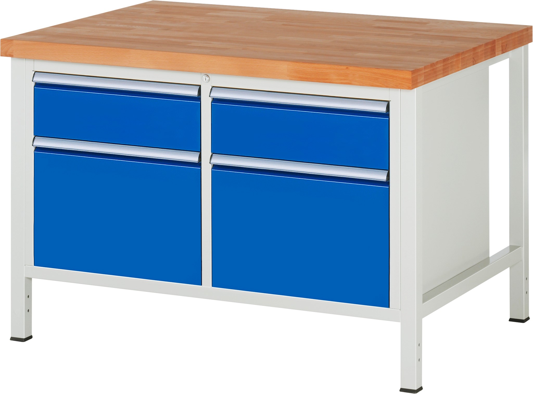 Werkbank Modell 8471, B 1250xT 900xH 840mm, Buche-Massiv-Platte 40mm