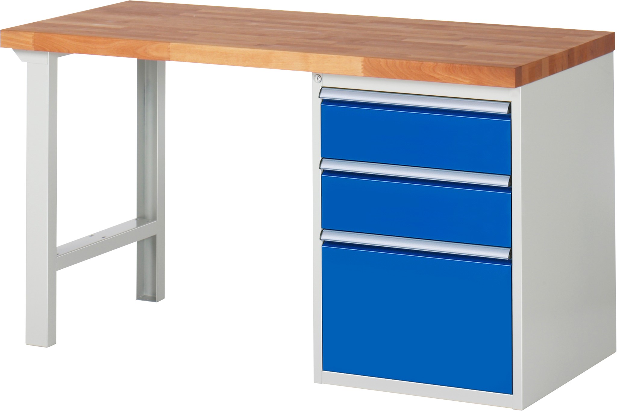 Werkbank Modell 7507, B 1500 x T 700 x H 840 mm, Buche-Massiv-Platte 40 mm