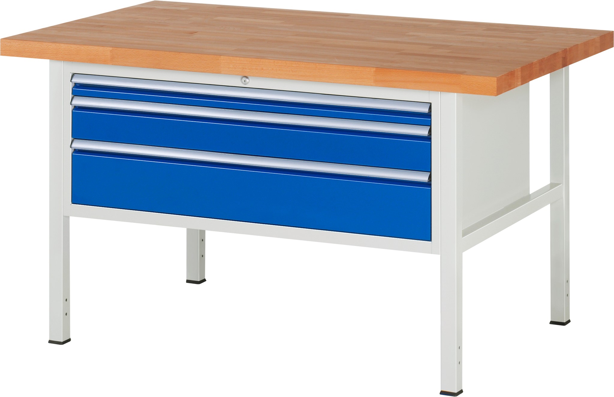 Werkbank Modell 8326, B 1500xT 900xH 840mm, Buche-Massiv-Platte 40mm