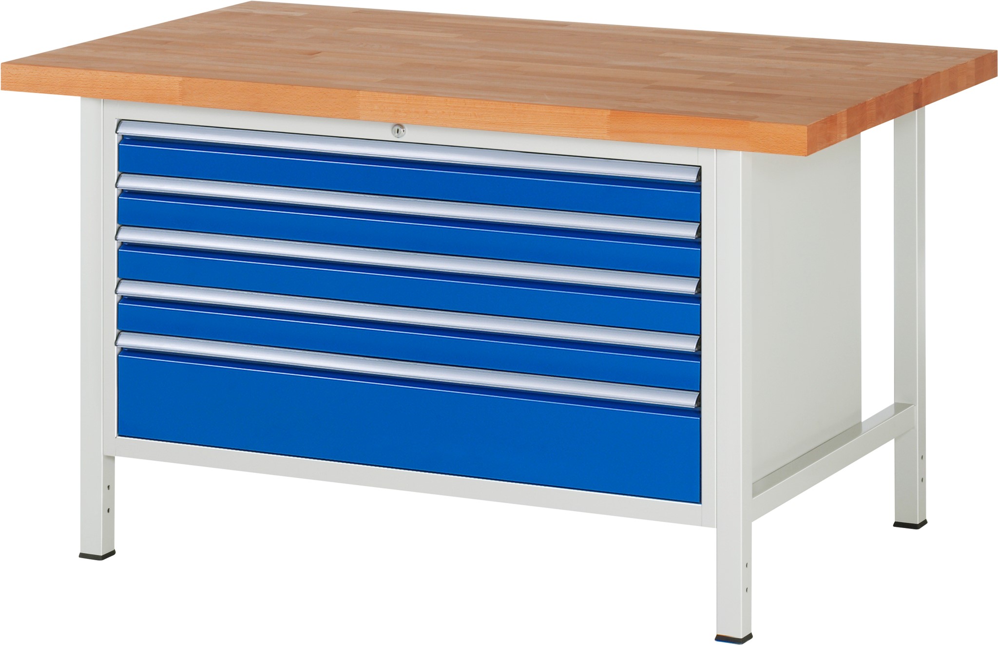 Werkbank Modell 8368, B 1500xT 900xH 840mm, Buche-Massiv-Platte 40mm