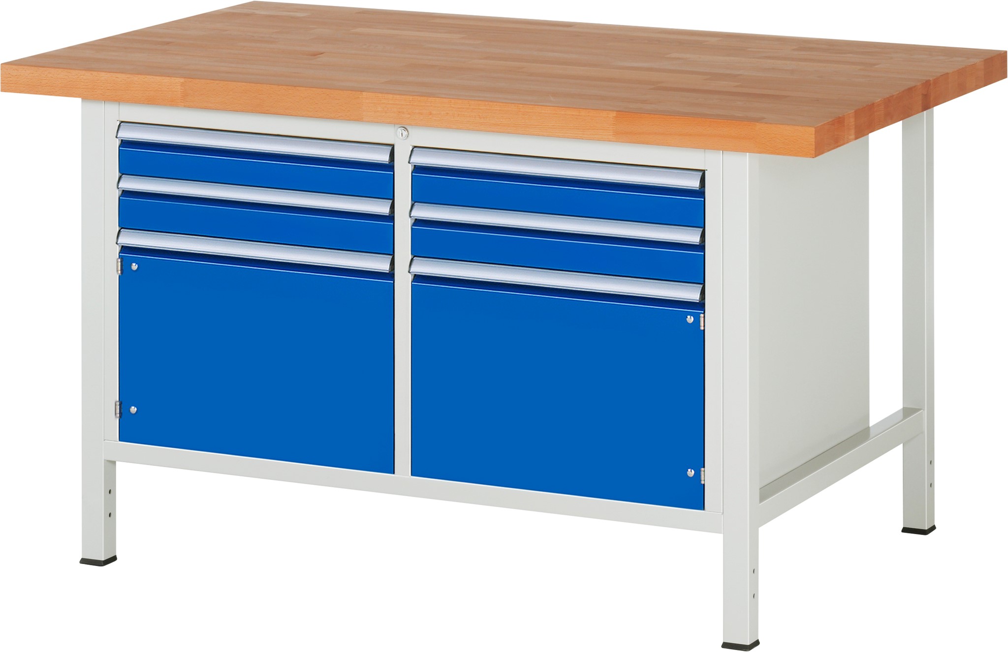 Werkbank Modell 8469, B 1500xT 900xH 840mm, Buche-Massiv-Platte 40mm