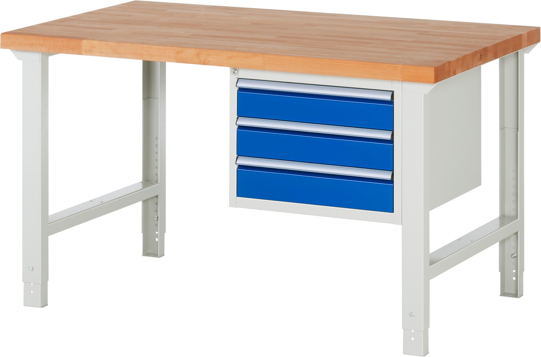 Werkbank Modell 7000, B 1500 x T 900 x H 790-1140 mm, Buche-Massiv-Platte 40 mm