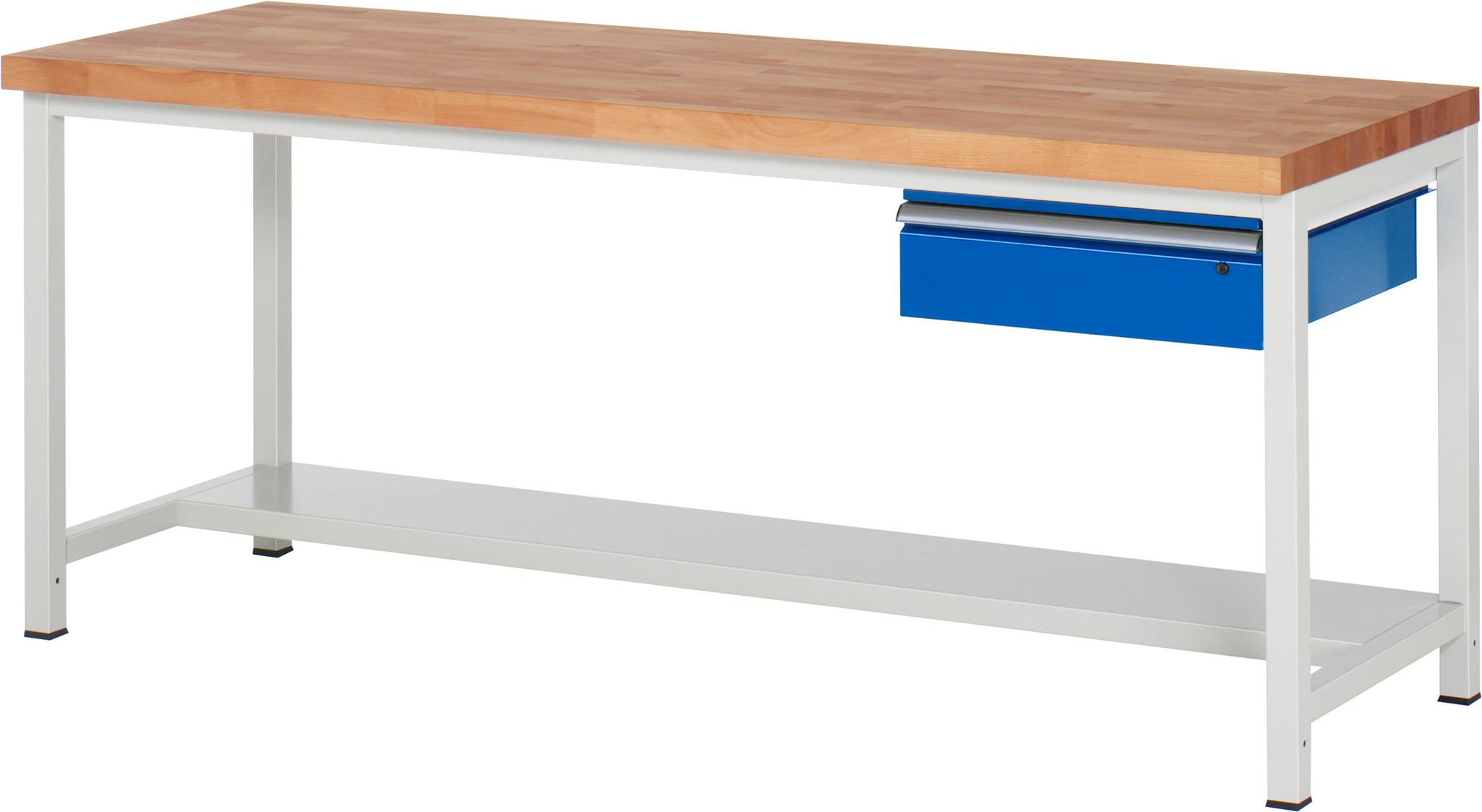 Werkbank fixe Höhe, B 2000xT 700xH 840mm, Buche-Massiv-Platte 40mm