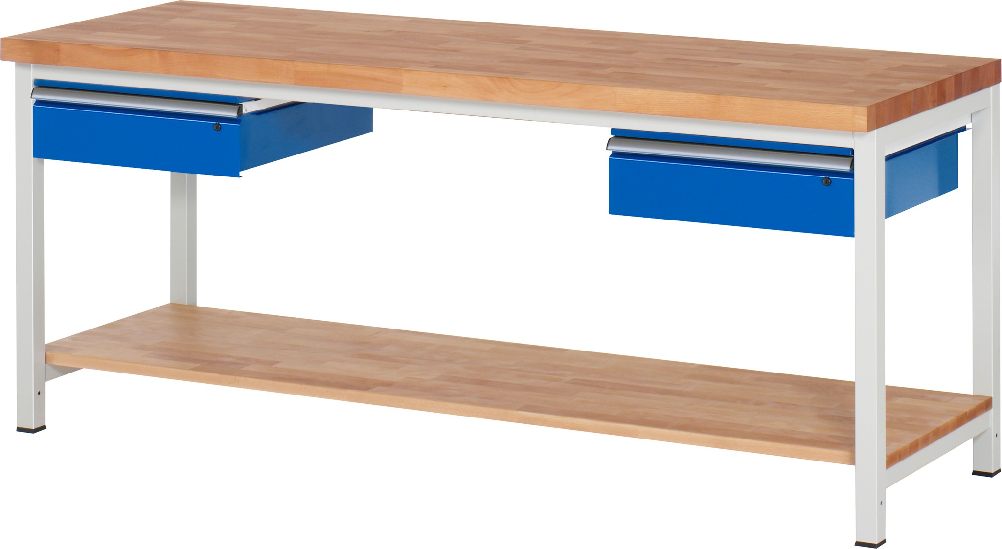 Werkbank fixe Höhe, B 2000xT 700xH 840mm, Buche-Massiv-Platte 40mm