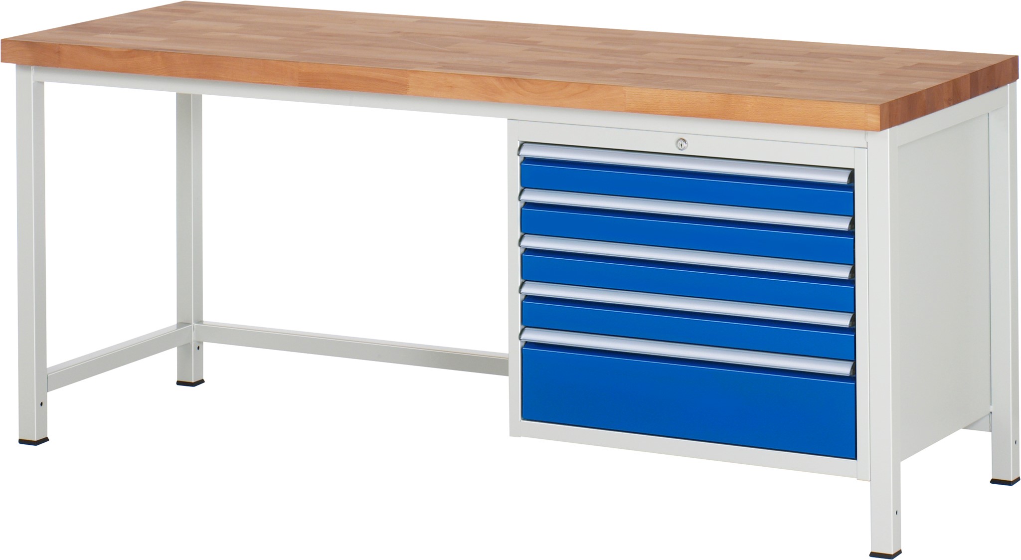 Werkbank Modell 8268, B 2000xT 700xH 840mm, Buche-Massiv-Platte 40mm