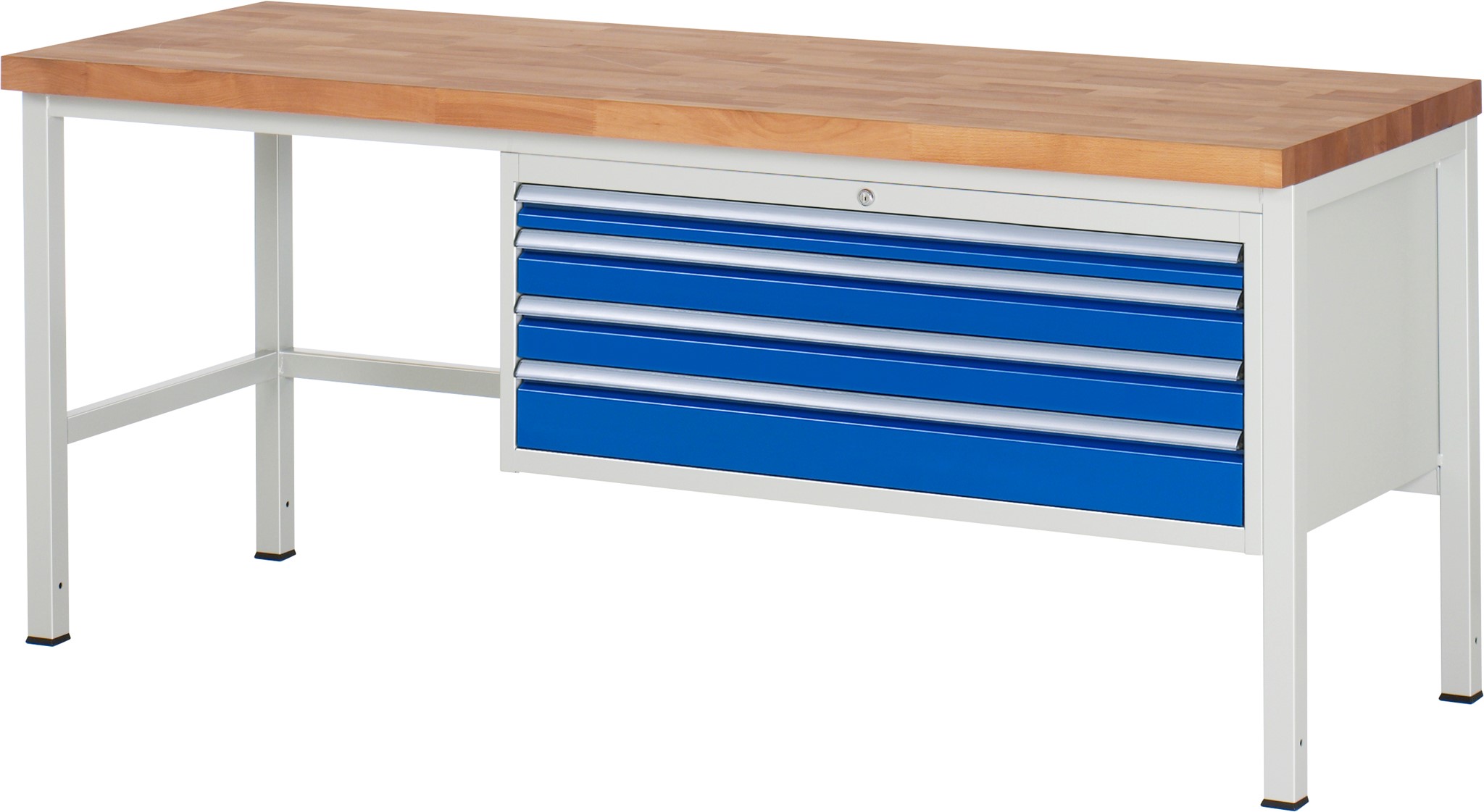 Werkbank Modell 8332, B 2000xT 700xH 840mm, Buche-Massiv-Platte 40mm