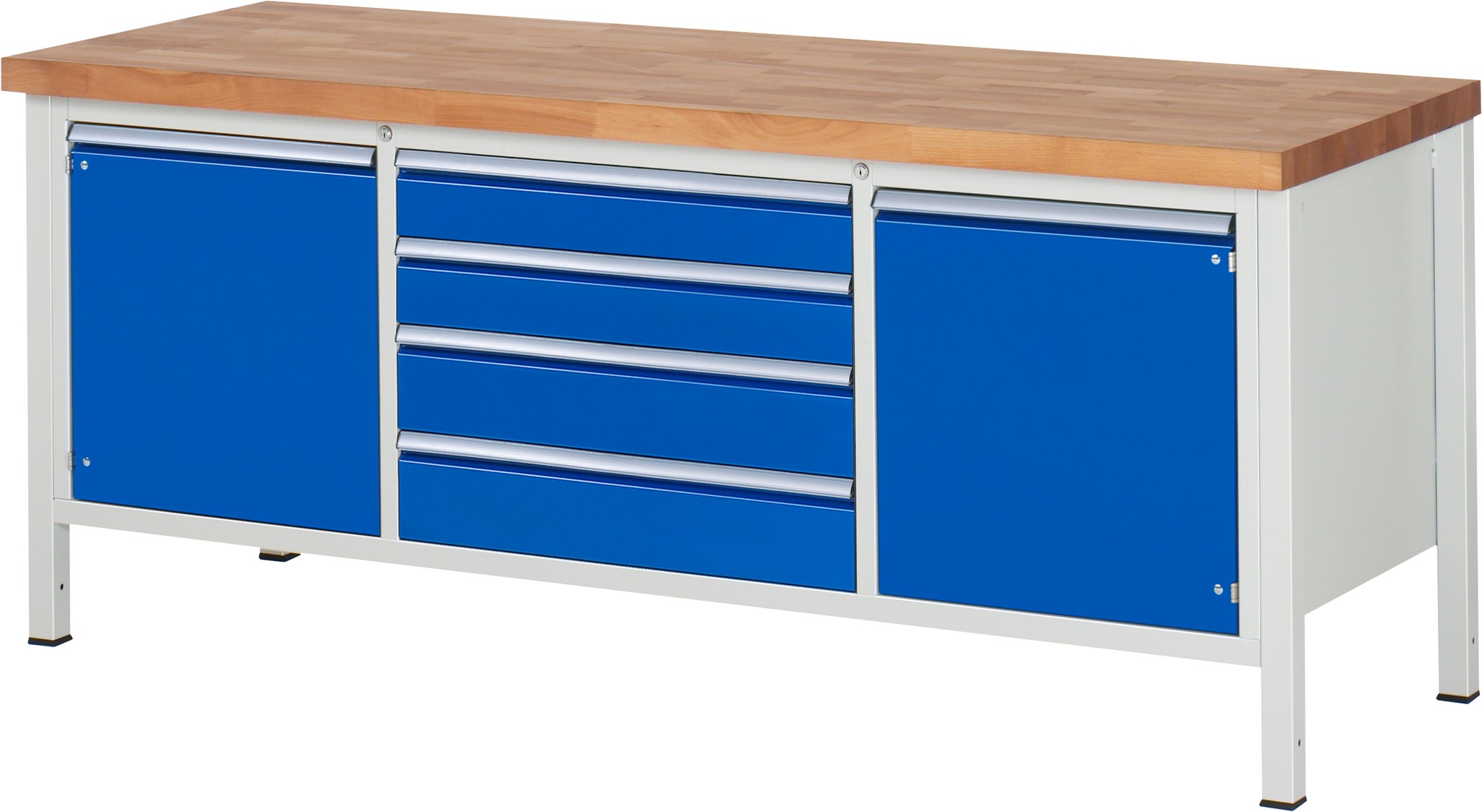 Werkbank Modell 8752, B 2000xT 700xH 840mm, Buche-Massiv-Platte 40mm