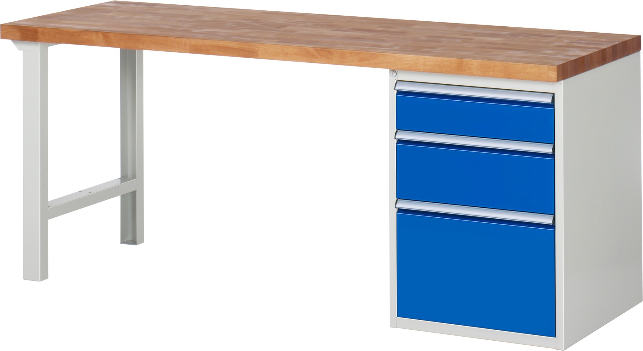 Werkbank Modell 7508, B 2000 x T 700 x H 840 mm, Buche-Massiv-Platte 40 mm