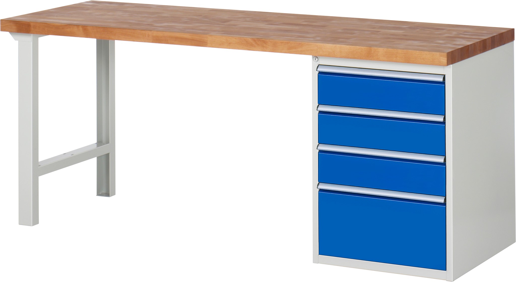 Werkbank Modell 7510, B 2000 x T 700 x H 840 mm, Buche-Massiv-Platte 40 mm