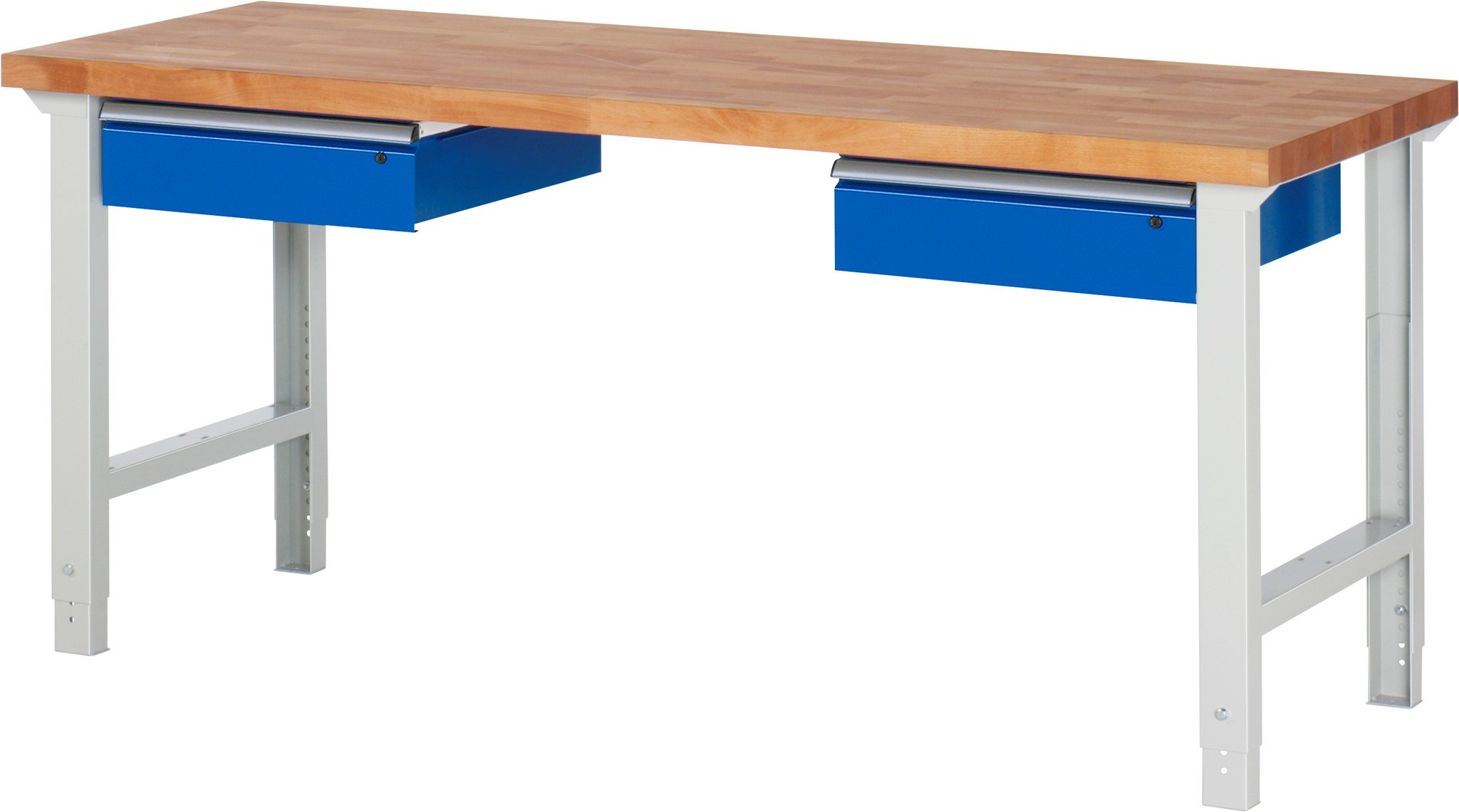 Werkbank Modell 7000, B 2000 x T 700 x H 790-1140 mm, Buche-Massiv-Platte 40 mm