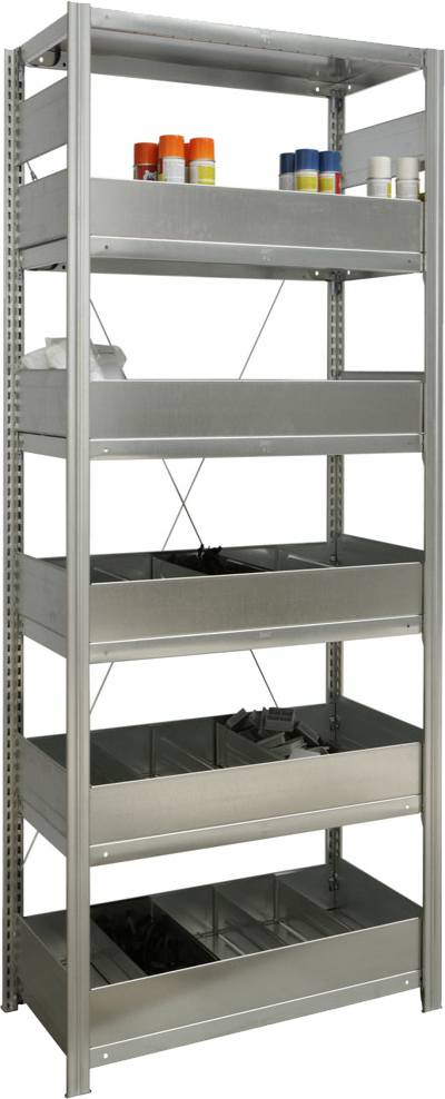 Kleinteil-Grundregal mit Schüttensets 2000x875x600 mm HxBxT
