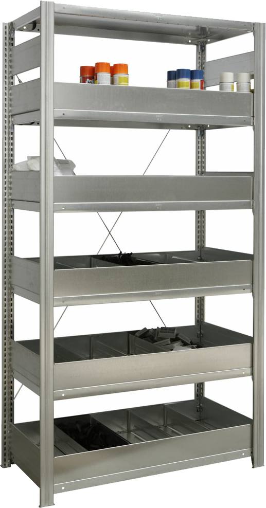 Kleinteil-Grundregal mit Schüttensets 2000x1005x600 mm HxBxT