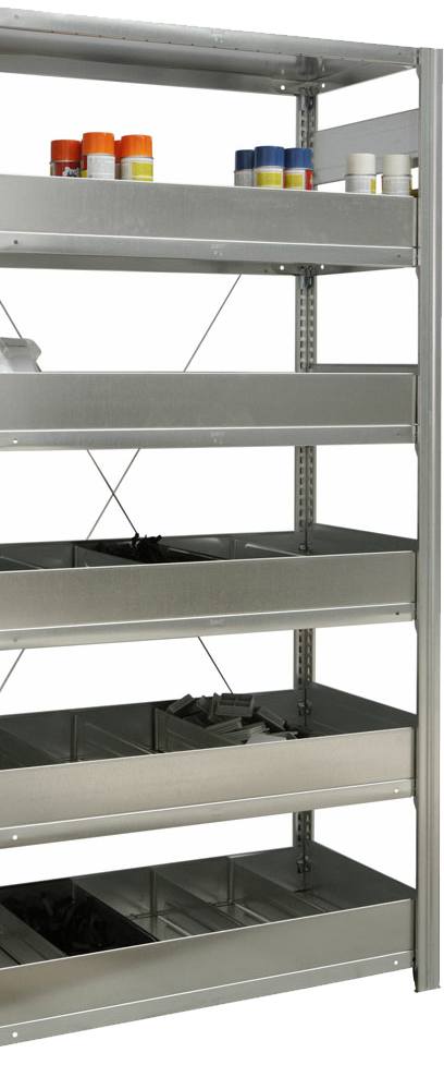Kleinteil-Anbauregal mit Schüttensets 2000x1005x600 mm HxBxT