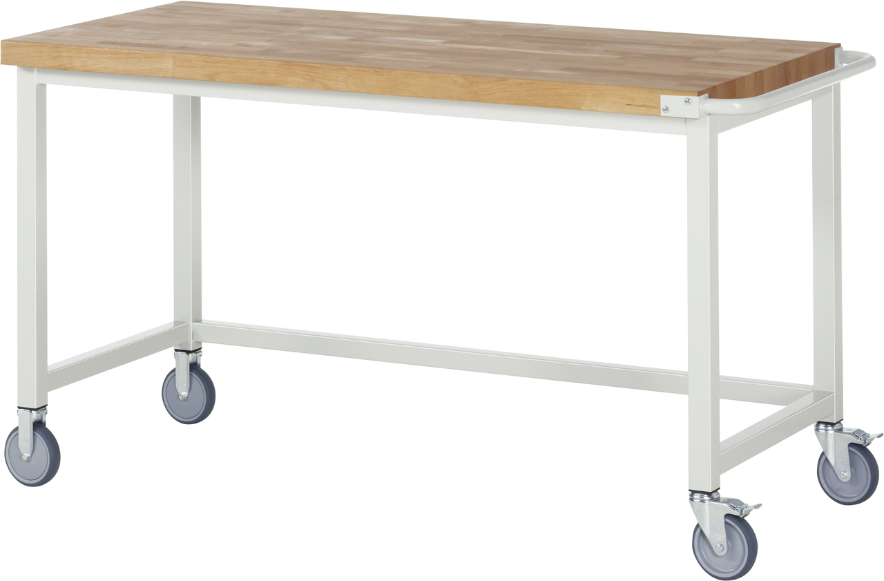 Fahrbare Werkbank Modell 8000, 1500x700x880-1080mm BxTxH, Buche-Massiv-Platte 40mm