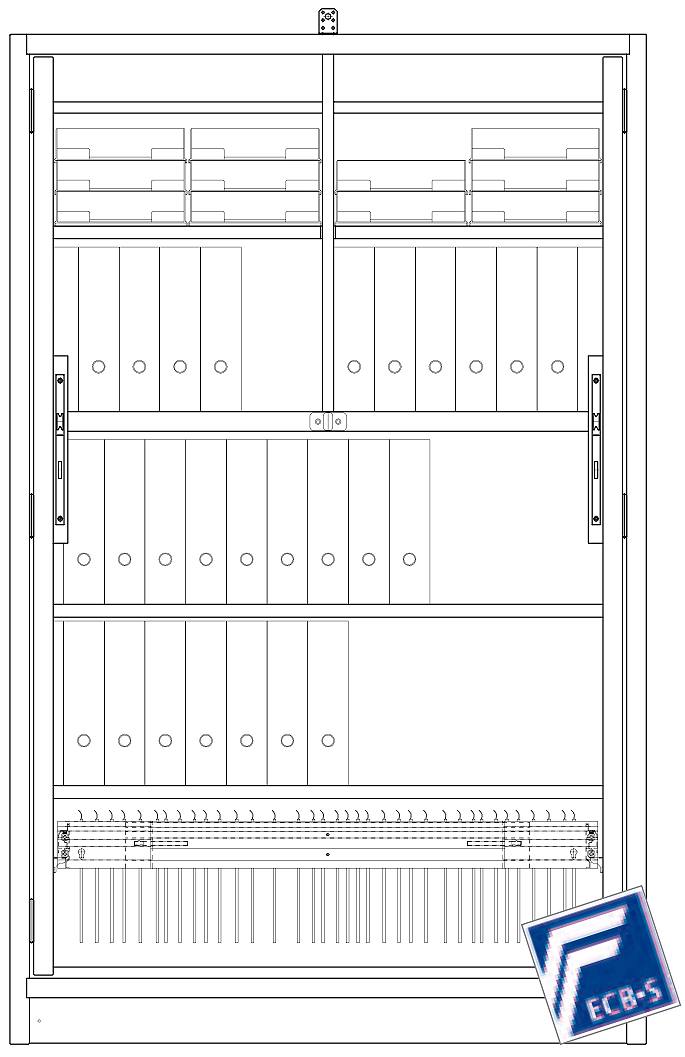 Aktenschrank PRIO 30, 1961x1236x454 mm HxBxT, 30 Min. feuersicher, Spezial 2