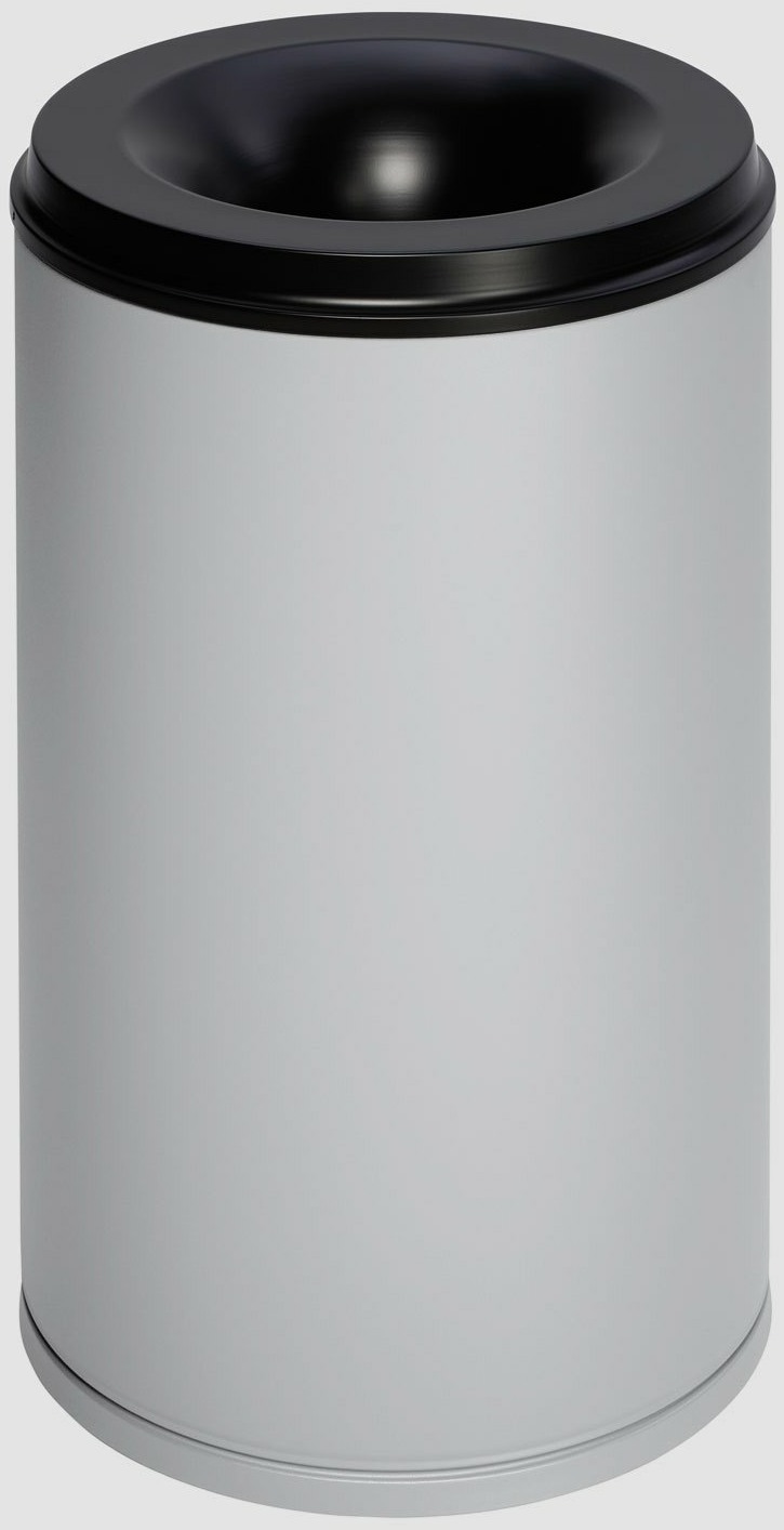 Papierkorb 110 Liter silber, selbstlöschend mit 1 leichten Beule (1 Stück auf Lager)