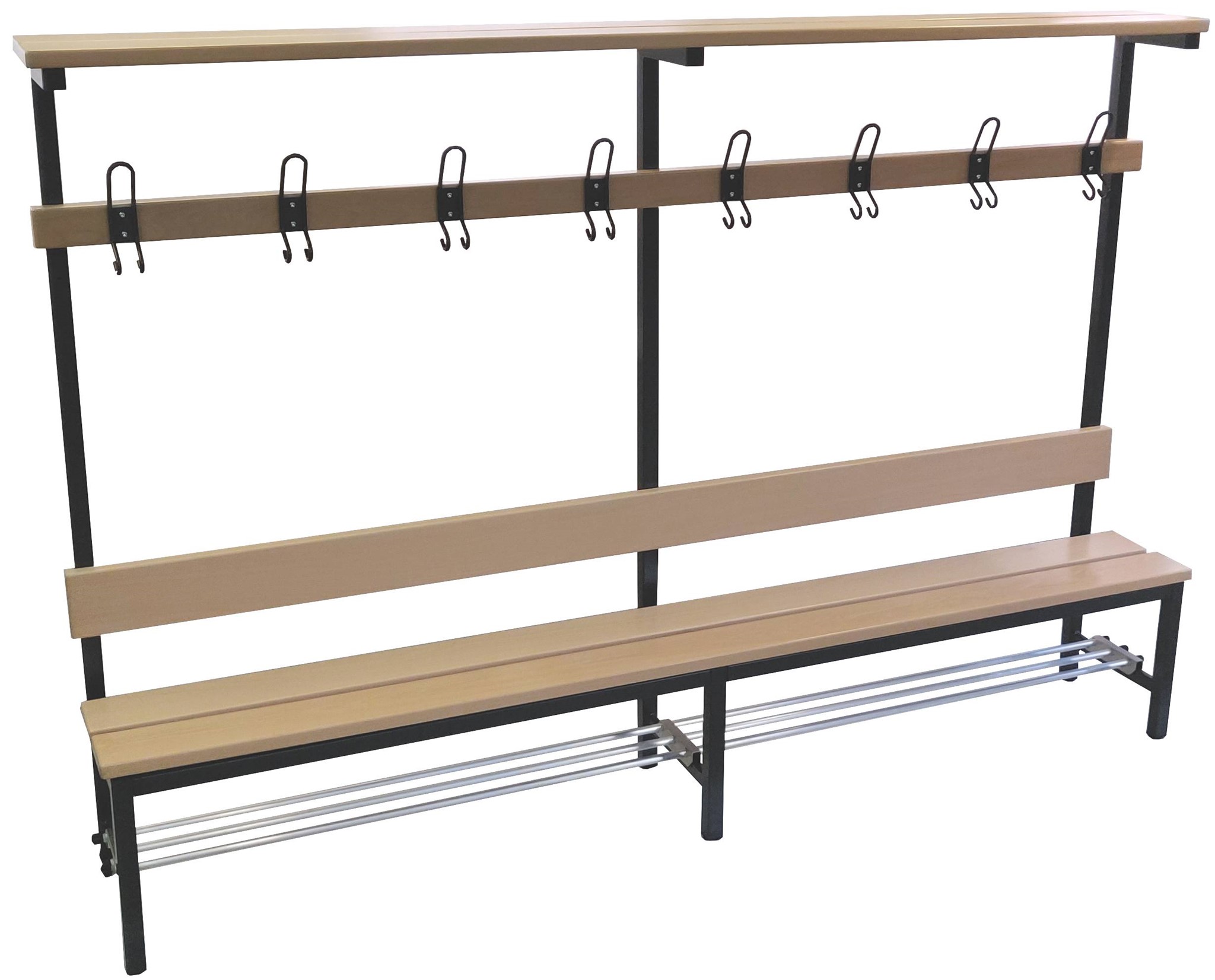 Einseitige Sitzbank Länge 1500 mm Kinder mit Effektenablage, Tiefe 320 mm
