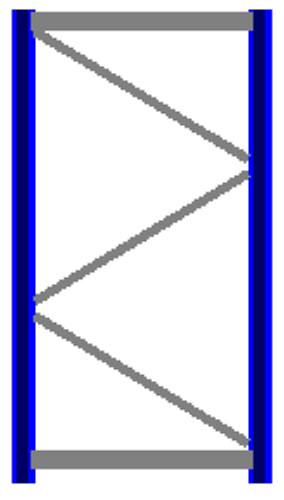 Seitenrahmen/Ständer Höhe 2000 mm Tiefe 1100 mm für Längen 1825, 2700 und 3600 mm