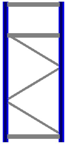 Seitenrahmen/Ständer Höhe 2500 mm Tiefe 1100 mm für Längen 1825, 2700 und 3600 mm